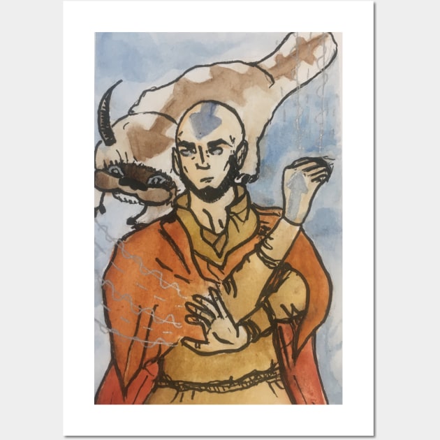 Avatar Aang Watercolour Wall Art by TheDoodlemancer